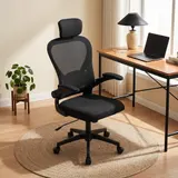 Bürostuhl Ergonomischer Schreibtischstuhl mit Hochklappbaren Armlehnen Schwarz – Bild 10