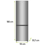 Gorenje Kühl-Gefrierkombination 269 L Kühlschrank 180 cm Grau Silber LED  NEU – Bild 8