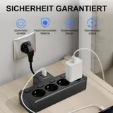 Steckdosenleiste 4-Fach 4 USB Mehrfachsteckdose mit Flachstecker und Schalter – Bild 8
