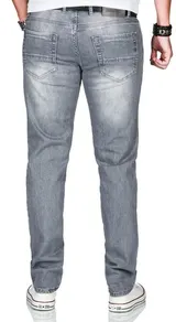 A. Salvarini Designer Herren Jeans Hose Regular Slim Fit Used Jeanshose Stretch – Bild 5