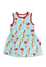 Toby Tiger Bio-Baumwoll Kinder Sommerkleid mit Eiswaffel-Druck – Bild 1