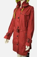 KHUJO Damen Übergangsjacke Mantel Jacke Frühling mit Gürtel Modell:Frühling, Rot – Bild 2