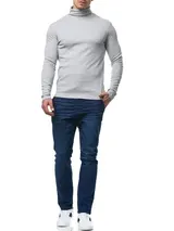 Indicode Herren Langarmshirt Eagon-Rollkragen Shirt Longsleeve Baumwolle Männer – Bild 4