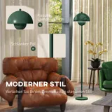 HOMCOM Stehlampe Wohnzimmer Stehleuchte mit rundem Schirm, Fußschalter Grün – Bild 5