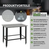 Schweißtisch Werkbank Arbeitstisch 91,5x61x80 cm Stahl 200 kg mit Lochplatte D16 – Bild 7