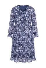 MIAMODA Damen große Größen Midikleid A Linie Alloverdruck Rüschen 854407 – Bild 7