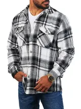 Herren Karo Flanellhemd Carisma Holzfäller Hemd warm kariert regular fit 8615 – Bild 2