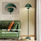 HOMCOM Stehlampe Wohnzimmer Stehleuchte mit rundem Schirm, Fußschalter Grün – Bild 6