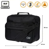 Herren Groß Umhängetasche Schultertasche Arbeitstasche Tasche Schwarz Nylon XXL – Bild 1