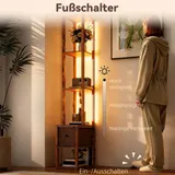 HOMCOM Stehlampe Wohnzimmer moderne LED Standlampe mit Regalen, Stoffschublade – Bild 7