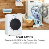 Wäschetrockner Ablufttrockner 50cm Frontlader 1020W Timer 3kg Kapazität weiß – Bild 2