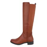 Flache Stiefel Damenschuhe 0236 Ital-design In Camel – Bild 2