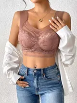 [6 Farben] Damen Spitzen BH mit Schale ohne Bügel Bustier Komfort Push Up Sexy ♥ – Bild 5