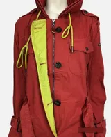 KHUJO Damen Übergangsjacke Mantel Jacke Frühling mit Gürtel Modell:Frühling, Rot – Bild 5