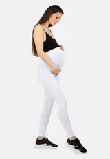 Be Mammy Damen Umstandshose Leggings Elastischer Bund Lang Baumwolle S-4XL – Bild 3