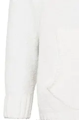 Damen Pullover weiß Plüsch Kapuze Kängurutasche Long Style Gr. 36 - 54 neu 65506 – Bild 6