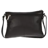Kleine echt Leder Damen Umhängetasche Schultertasche Tasche Handtasche Schwarz – Bild 4