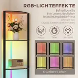 HOMCOM LED Stehlampe 5-stufige dimmbar Stehleuchte mit Regal, RGB Farbwechsel – Bild 5