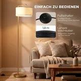 Stehlampe Stehleuchte E27 Sockel für Wohnzimmer Stahl Stoffschirm Goldoptik – Bild 6