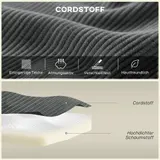 Ecksofa mit Schlaffunktion, L-Form 267 cm Schlafsofa mit Wurfkissen Dunkelgrau – Bild 6