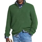 Herren Strickpullover Warm Pullover Sweater Half Zip-Herrenpullover Stehkragen – Bild 10