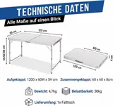 Campingtisch klappbar Klapptisch - Schnell aufstellen & platzsparend mitnehmen – Bild 8