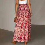 Damen Hosenrock Blumen Weites Bein Palazzohose Sommerhose Lange Hose Haremshose  – Bild 6