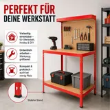 Werkbank 140x90x48cm Werktisch Arbeitstisch Werkzeugbank Lochwand Werkzeug Tisch – Bild 8
