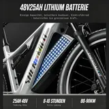 Gebraucht 2000W E-Mountainbike Elektrofahrrad Dual Motor E-bike 48V25Ah Ölbremse – Bild 19