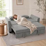Schlafsofa, 4-in-1 2-Sitzer Sofa Ausziehbar 142 x 186 cm mit Schlaffunktion – Bild 9