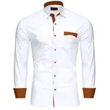 Hemd Herren Slim Fit Business Freizeit Hochzeit Shirt Hemden Langarm RS-7205 – Bild 2
