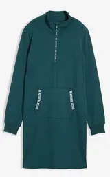 Damen Shirt Kleid petrol sportlich Kängurutasche Viskose Mix Gr 36 - 50 neu 3122 – Bild 2