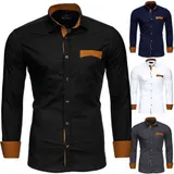 Hemd Herren Slim Fit Business Freizeit Hochzeit Shirt Hemden Langarm RS-7205 – Bild 16