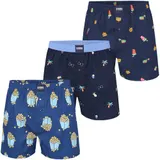 Happy Shorts 3er Pack Herren Boxershorts Webboxer Unterhose Unterwäsche Muster – Bild 5