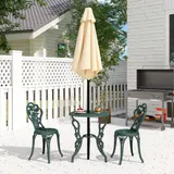 Bistroset 3-tlg. Balkonset Gartenmöbel Balkonmöbel Set Gussaluminium Antik Grün – Bild 8