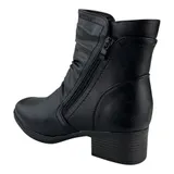 Damen Stiefeletten Boots Stiefel Leicht Gefüttert Blockabsatz Leder-Optik 37-41 – Bild 2