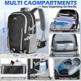 40 L Rucksack Faltbar Wanderrucksack Ultraleicht Camping Tagesrucksack Schwarz – Bild 2