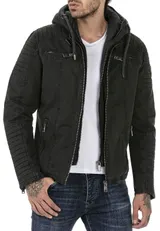 Redbridge Herren Jacke Übergangsjacke Bikerjacke abnehm Sweat- Kapuze 2in1 Look – Bild 11
