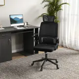 Bürostuhl Ergonomisch, Schreibtischstuhl mit Verstellbar Kopfstütze Mesh Schwarz – Bild 2