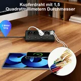 Steckdosenleiste 4-Fach 3 USB 3 Typ-C Mehrfachsteckdose mit Stecker und Schalter – Bild 15