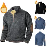 Herren Sweatshirt Pullover Half Zip Pullover Warm Stehkragen Langarm Mäntel Tops – Bild 8