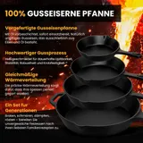 Gusseisen Pfanne Induktion Ø 16-30cm Eingebrannt Grillpfanne BBQ Bratpfanne Set – Bild 5
