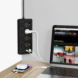 Steckdosenleiste 4-Fach 3 USB 3 Typ-C Mehrfachsteckdose mit Stecker und Schalter – Bild 11