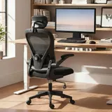 Bürostuhl Ergonomischer Schreibtischstuhl mit Hochklappbaren Armlehnen Schwarz – Bild 2