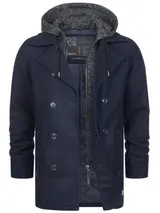 Indicode Herren Kurzmantel Cliff-Herrenmantel Wollmantel Coat Mantel Kapuze – Bild 1