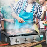 Gasgrill 10000BTU/2,5 KW Gas-Grill inkl 3 Edelstahl-Brenner Druckminderer BBQ – Bild 2