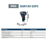 Bosch Akku-Bohrschrauber GSR 12V-32 FC, 2x 2.0Ah und Lader + 4x Aufsätze – Bild 4