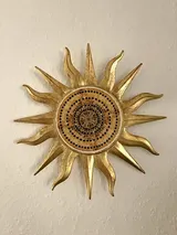 Wanddeko Weltbild Sonne Gold - 29cm - Dekoration, Wohnzimmer, Badezimmer, Küche – Bild 1