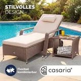 CASARIA® Sonnenliege Gartenliege mit Rollen Polyrattan Wetterfest Relaxliege – Bild 6