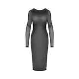 Langarm Kleid lang S-XL Durchsichtig schwarz Mesh 2 Ketten sexy Dessous "Kristie – Bild 9